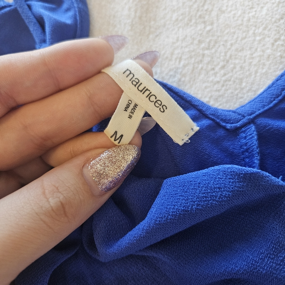 Maurices, blouse, blue, size med